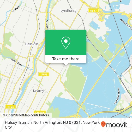 Halsey Truman, North Arlington, NJ 07031 map