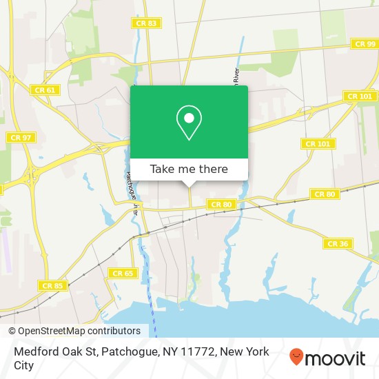 Mapa de Medford Oak St, Patchogue, NY 11772