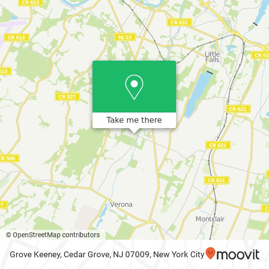Mapa de Grove Keeney, Cedar Grove, NJ 07009