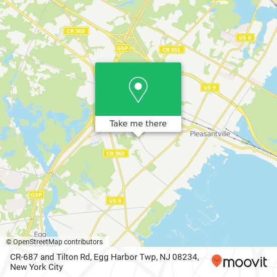 Mapa de CR-687 and Tilton Rd, Egg Harbor Twp, NJ 08234