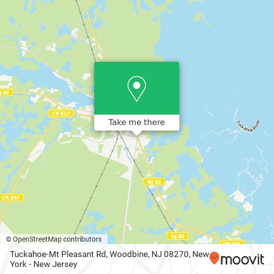 Mapa de Tuckahoe-Mt Pleasant Rd, Woodbine, NJ 08270