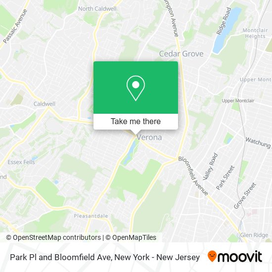 Mapa de Park Pl and Bloomfield Ave