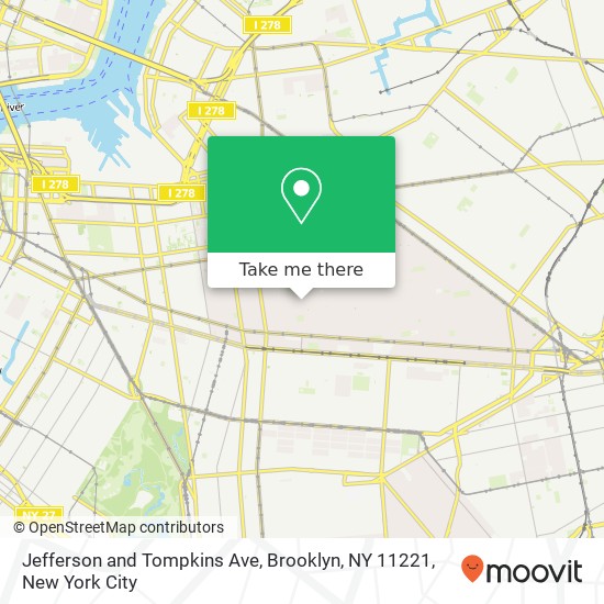 Mapa de Jefferson and Tompkins Ave, Brooklyn, NY 11221