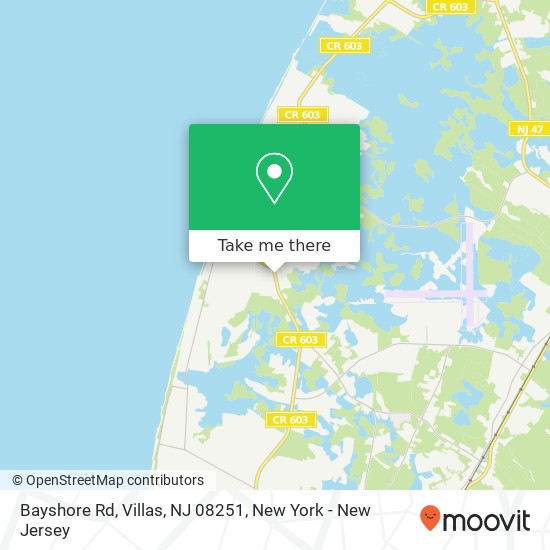 Mapa de Bayshore Rd, Villas, NJ 08251