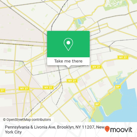 Pennsylvania & Livonia Ave, Brooklyn, NY 11207 map