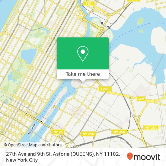 Mapa de 27th Ave and 9th St, Astoria (QUEENS), NY 11102