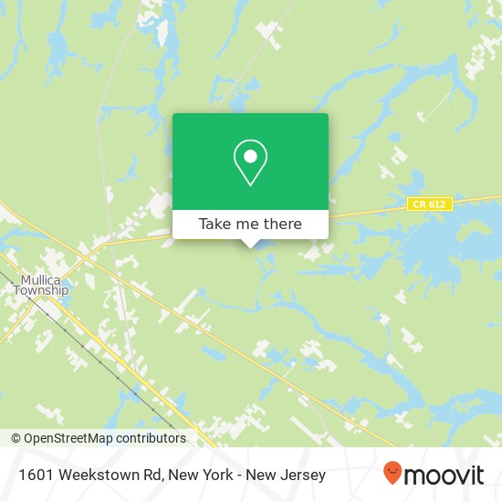 Mapa de 1601 Weekstown Rd, Egg Harbor City, NJ 08215