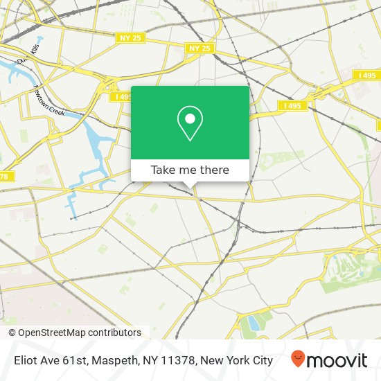 Mapa de Eliot Ave 61st, Maspeth, NY 11378