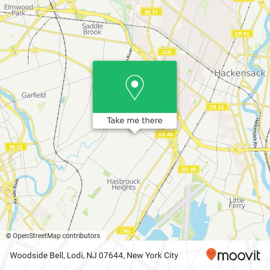 Mapa de Woodside Bell, Lodi, NJ 07644