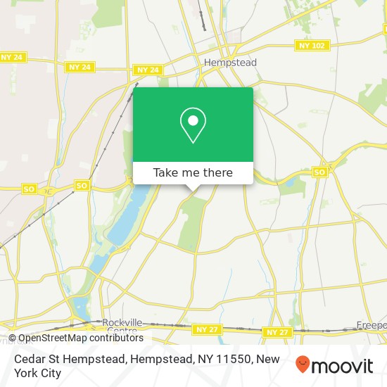 Mapa de Cedar St Hempstead, Hempstead, NY 11550