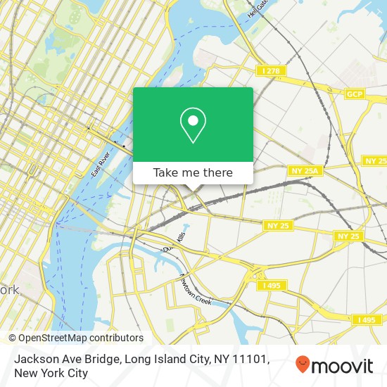 Mapa de Jackson Ave Bridge, Long Island City, NY 11101