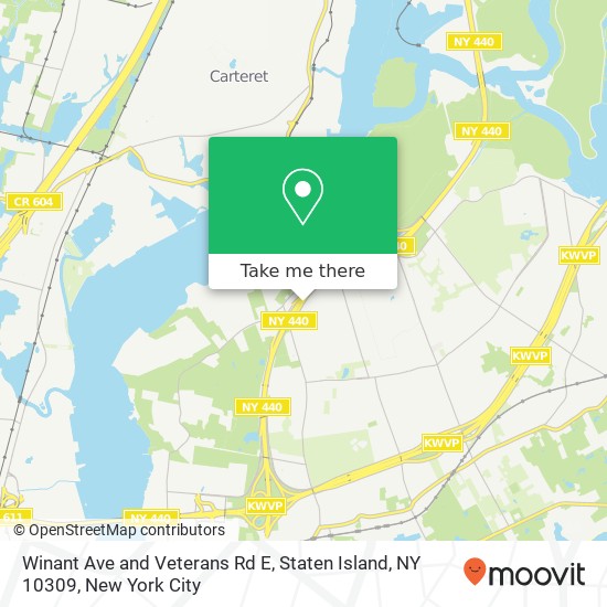 Winant Ave and Veterans Rd E, Staten Island, NY 10309 map