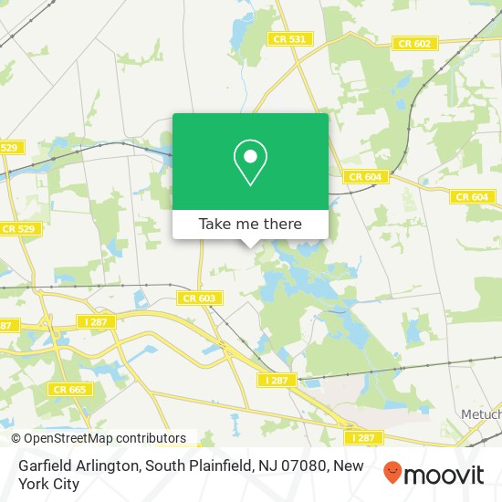 Mapa de Garfield Arlington, South Plainfield, NJ 07080