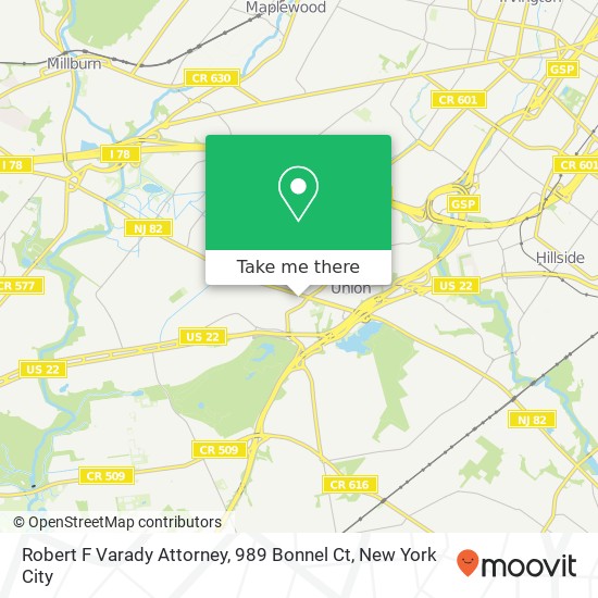 Robert F Varady Attorney, 989 Bonnel Ct map