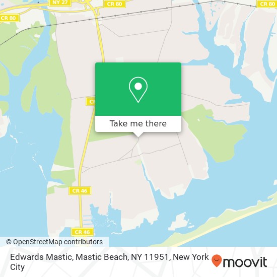 Mapa de Edwards Mastic, Mastic Beach, NY 11951