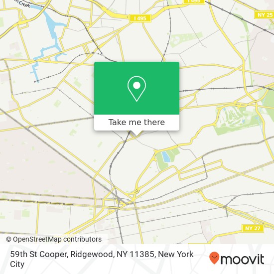 Mapa de 59th St Cooper, Ridgewood, NY 11385