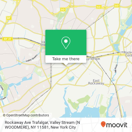 Mapa de Rockaway Ave Trafalgar, Valley Stream (N WOODMERE), NY 11581