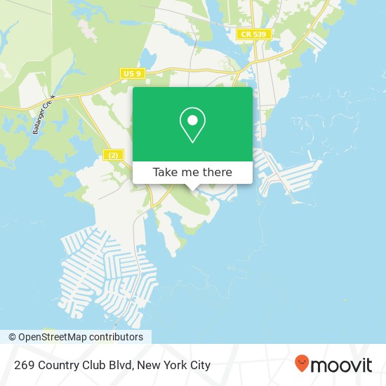 Mapa de 269 Country Club Blvd, Little Egg Harbor Twp, NJ 08087