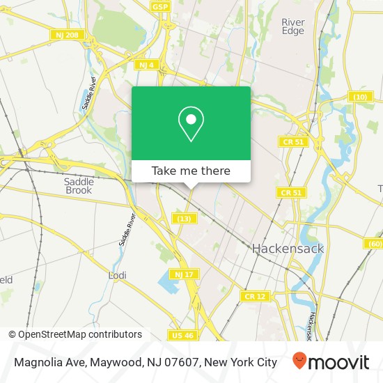 Mapa de Magnolia Ave, Maywood, NJ 07607