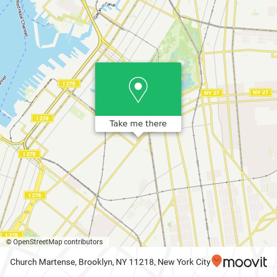 Mapa de Church Martense, Brooklyn, NY 11218