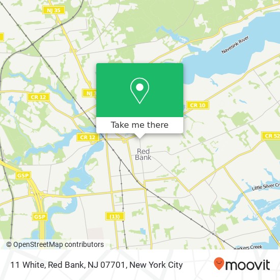 Mapa de 11 White, Red Bank, NJ 07701