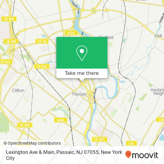 Mapa de Lexington Ave & Main, Passaic, NJ 07055