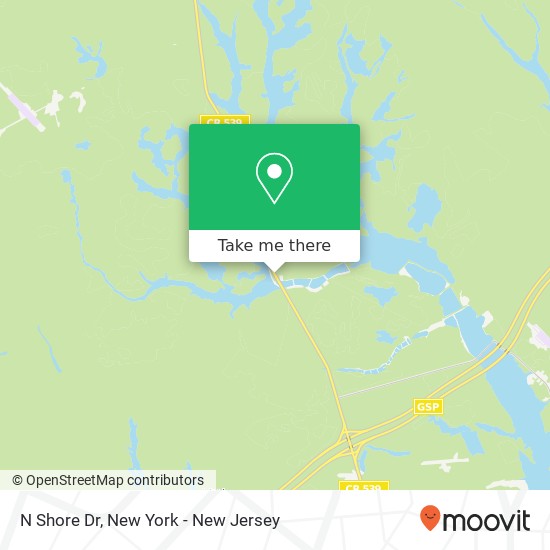 Mapa de N Shore Dr, Little Egg Harbor Twp, NJ 08087