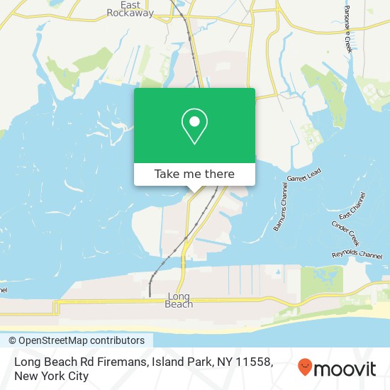 Mapa de Long Beach Rd Firemans, Island Park, NY 11558