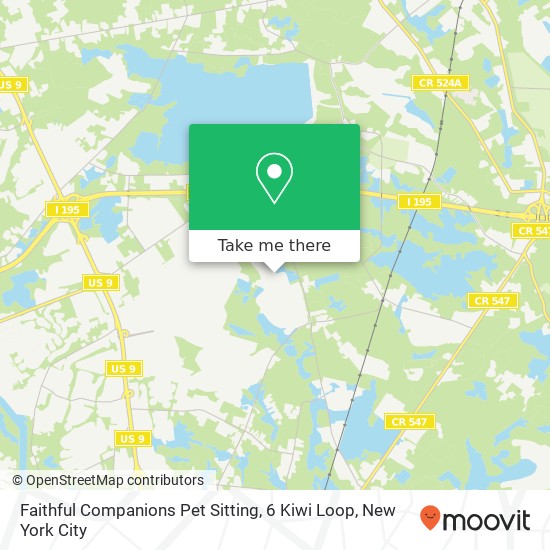 Mapa de Faithful Companions Pet Sitting, 6 Kiwi Loop