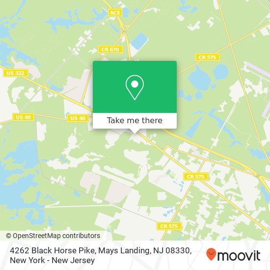 Mapa de 4262 Black Horse Pike, Mays Landing, NJ 08330