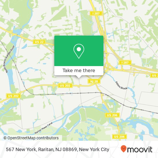 Mapa de 567 New York, Raritan, NJ 08869