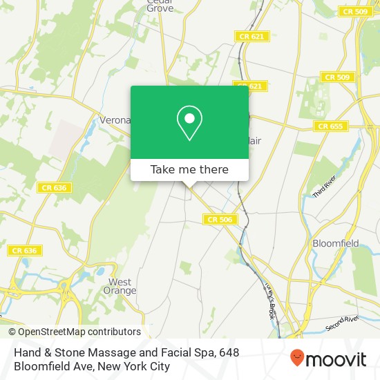 Hand & Stone Massage and Facial Spa, 648 Bloomfield Ave map