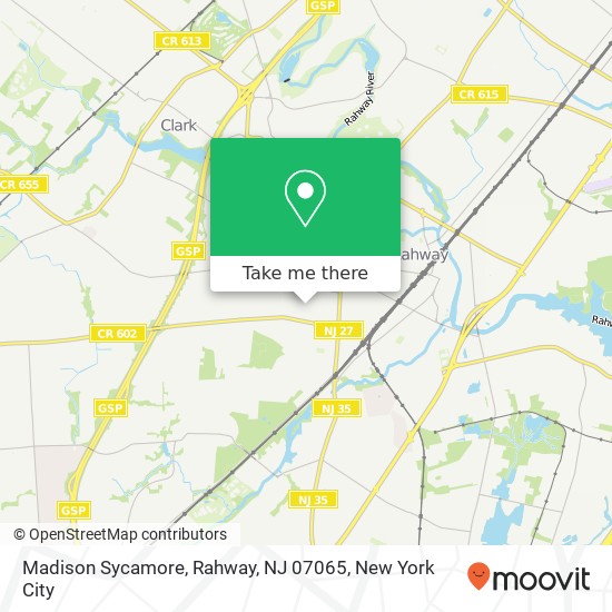 Mapa de Madison Sycamore, Rahway, NJ 07065