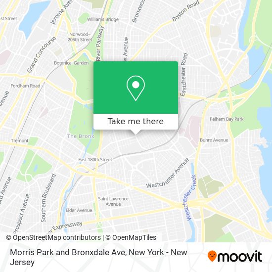 Morris Park and Bronxdale Ave map