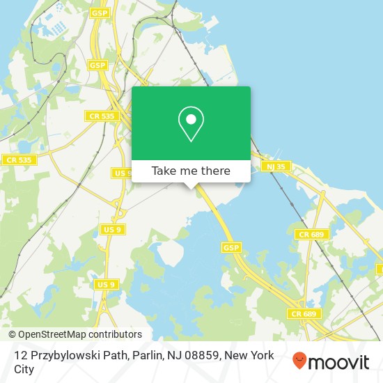 Mapa de 12 Przybylowski Path, Parlin, NJ 08859