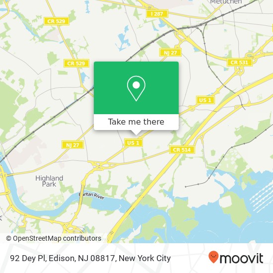 92 Dey Pl, Edison, NJ 08817 map