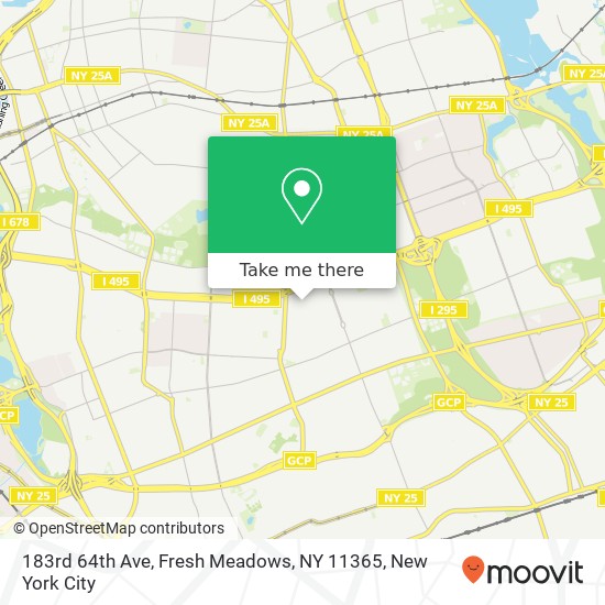 Mapa de 183rd 64th Ave, Fresh Meadows, NY 11365