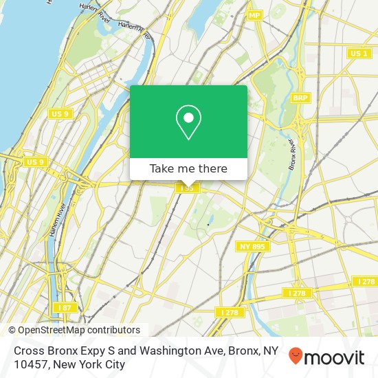 Cross Bronx Expy S and Washington Ave, Bronx, NY 10457 map