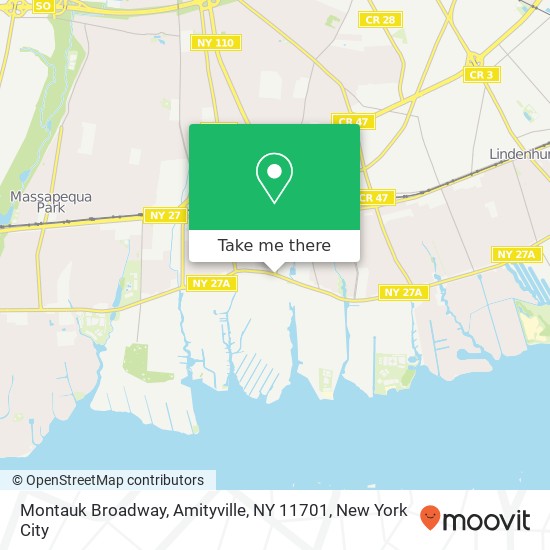 Mapa de Montauk Broadway, Amityville, NY 11701