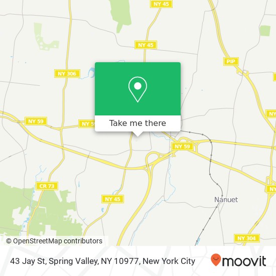Mapa de 43 Jay St, Spring Valley, NY 10977