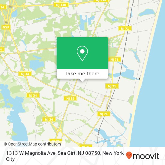 1313 W Magnolia Ave, Sea Girt, NJ 08750 map