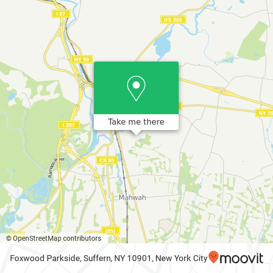 Mapa de Foxwood Parkside, Suffern, NY 10901