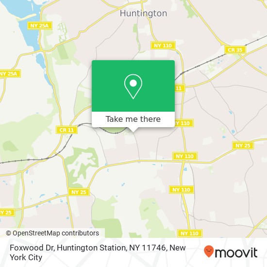 Mapa de Foxwood Dr, Huntington Station, NY 11746