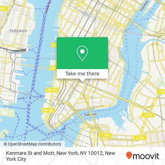 Mapa de Kenmare St and Mott, New York, NY 10012