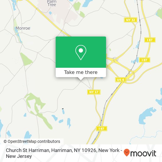 Mapa de Church St Harriman, Harriman, NY 10926