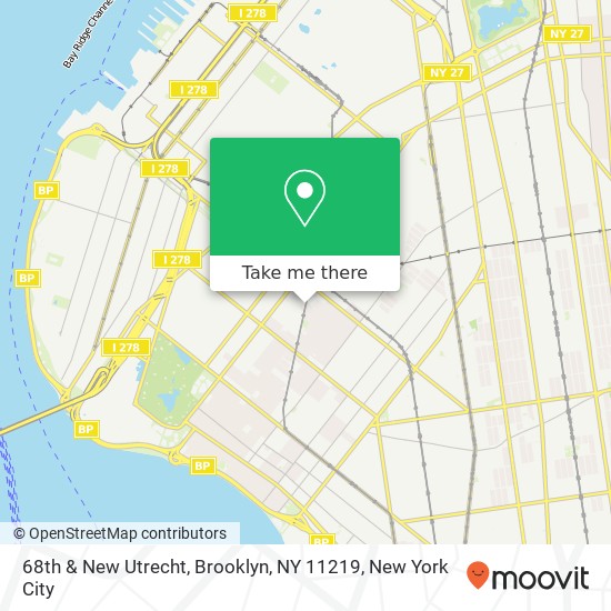 68th & New Utrecht, Brooklyn, NY 11219 map