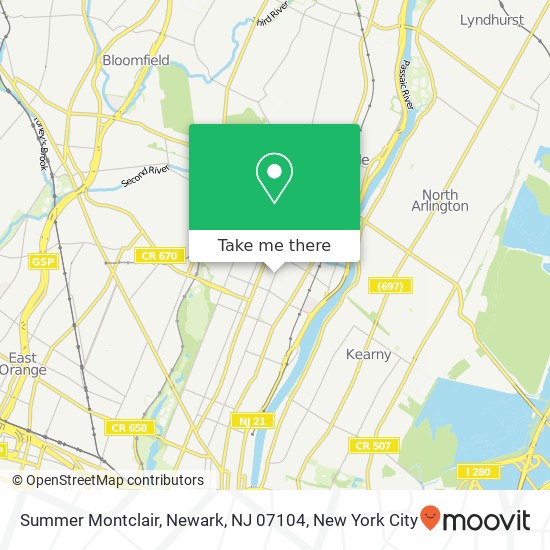 Summer Montclair, Newark, NJ 07104 map