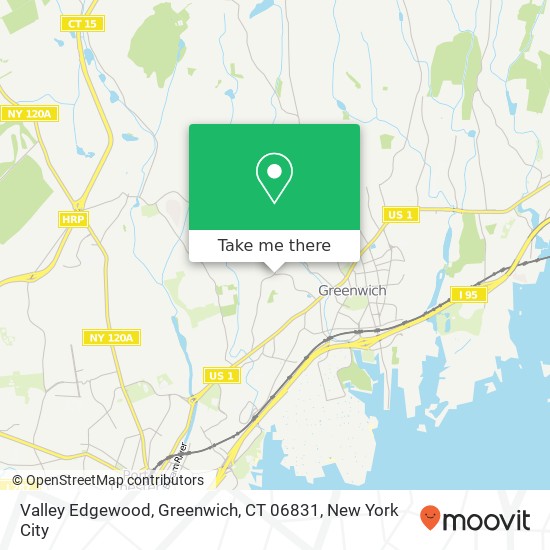 Mapa de Valley Edgewood, Greenwich, CT 06831