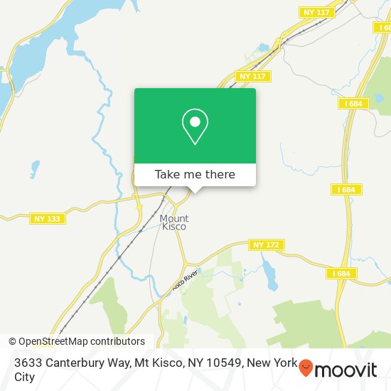 Mapa de 3633 Canterbury Way, Mt Kisco, NY 10549