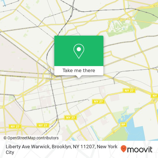 Mapa de Liberty Ave Warwick, Brooklyn, NY 11207
